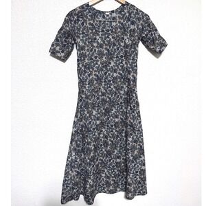 Garden Party Gray Floral Midi Dress Sequin Euro 38 medium Cottagecore Easter